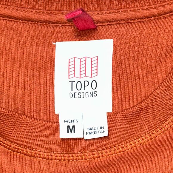 🆕 Topo Designs Organic Cotton Crewneck Sweatshirt Brick Orange Men's Sz M NWOT - Picture 2 of 7